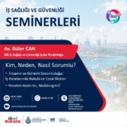 Avukat Güler Can ile Kim, Neden, Nasıl Sorumlu başlıklı İBB İş Sağlığı ve Güvenliği Semineri duyuru afişi.